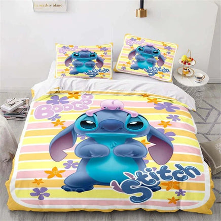 Lilo & Stitch Duvet Cover Cartoon Animation Style Single Double Bedding Set King Size Room Decoration - Lusy Store LLC