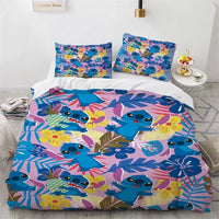 Lilo & Stitch Duvet Cover Gift Bedding Set Single Double Bedroom Decor - Lusy Store LLC