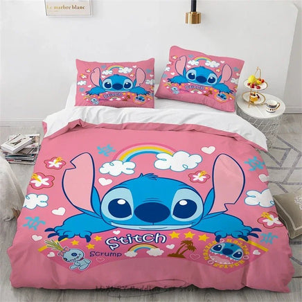 Lilo & Stitch Duvet Cover Gift Bedding Set Single Double Bedroom Decor - Lusy Store LLC