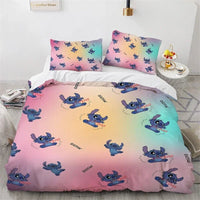 Lilo & Stitch Duvet Cover Gift Bedding Set Single Double Bedroom Decor - Lusy Store LLC