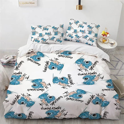 Lilo & Stitch Duvet Cover Gift Bedding Set Single Double Bedroom Decor - Lusy Store LLC