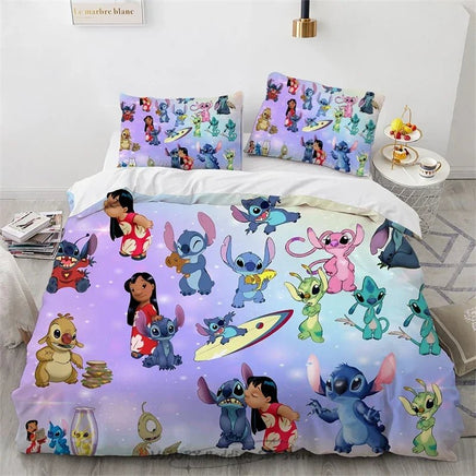 Lilo & Stitch Duvet Cover Gift Bedding Set Single Double Bedroom Decor - Lusy Store LLC