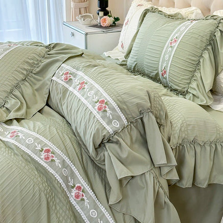 Luxurious Four Seasons Seersucker Washed Cotton Bedding Set - Lusy Store LLC