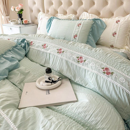 Luxurious Four Seasons Seersucker Washed Cotton Bedding Set - Lusy Store LLC