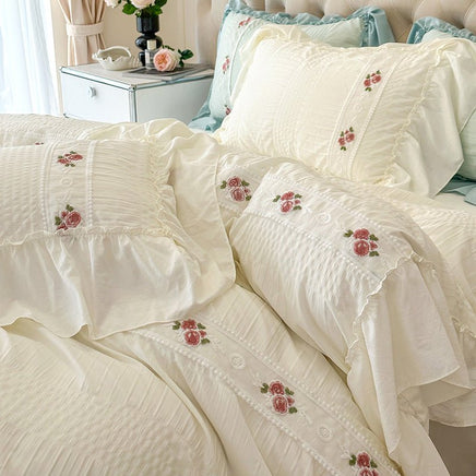 Luxurious Four Seasons Seersucker Washed Cotton Bedding Set - Lusy Store LLC