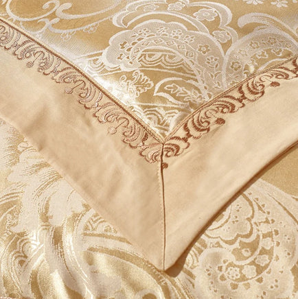 Luxury Bedding Sets Beige Embroidered Cotton Bedspread King Queen Size Luxury Bed Room - Lusy Store LLC