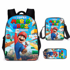 Mario Backpack 3pcs/set Shoulder Bag Boys Children Versatile Bag School Bag - Lusy Store LLC