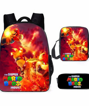 Mario Backpack 3pcs/set Shoulder Bag Boys Children Versatile Bag School Bag - Lusy Store LLC