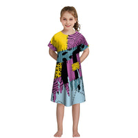 Maximize your child's Halloween fun with this Girls' Short - sleeved Funny Digital Printed Dress - Lusy Store LLC