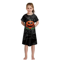 Maximize your child's Halloween fun with this Girls' Short - sleeved Funny Digital Printed Dress - Lusy Store LLC