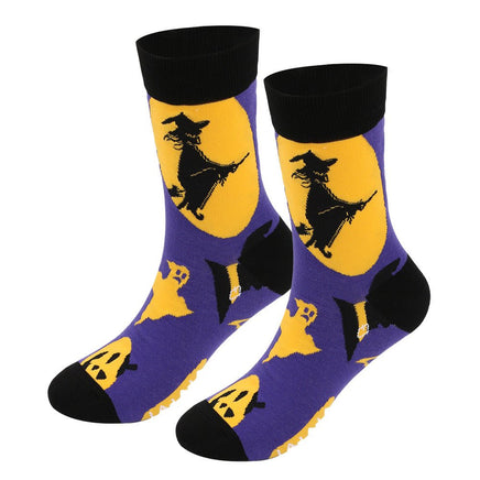 Men's Plus Size Halloween Cotton Socks - Perfect for Halloween Costumes and Parties - Lusy Store LLC