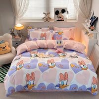 Mickey Minnie Bedding Set Kids Duvet Cover Kawaii Cute Double Single Size for Children Gifts Queen King Size - Lusy Store LLC