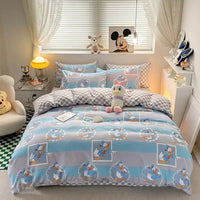 Mickey Minnie Bedding Set Kids Duvet Cover Kawaii Cute Double Single Size for Children Gifts Queen King Size - Lusy Store LLC