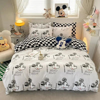 Mickey Minnie Bedding Set Kids Duvet Cover Kawaii Cute Double Single Size for Children Gifts Queen King Size - Lusy Store LLC