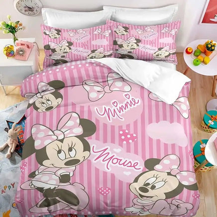 Minnie Duvet Cover Kids Bedding Set Comforter Cover Boy Girl Gift Double Single Bedroom Decor - Lusy Store LLC