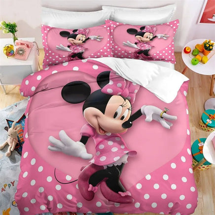 Minnie Duvet Cover Kids Bedding Set Comforter Cover Boy Girl Gift Double Single Bedroom Decor - Lusy Store LLC