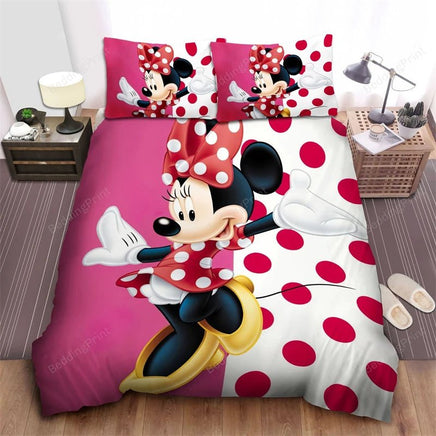 Minnie Duvet Cover Pink Princess Style Cartoon Bedroom Decoration Bedding Set Single Double - Lusy Store LLC