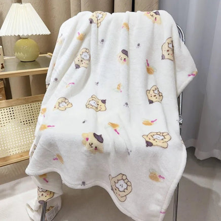 My Melody Cinnamoroll Plush Blanket Travel Camp Y2k Cute Air Conditioning Sofa Nap Blanket - Lusy Store LLC