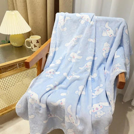 My Melody Cinnamoroll Plush Blanket Travel Camp Y2k Cute Air Conditioning Sofa Nap Blanket - Lusy Store LLC