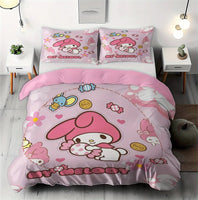 My Melody Duvet Cover Pink Cute Anime Cartoon Machine Washable Duvet Cover and Pillowcases - Lusy Store LLC