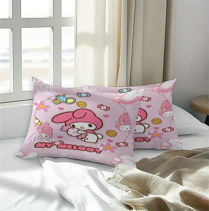 My Melody Duvet Cover Pink Cute Anime Cartoon Machine Washable Duvet Cover and Pillowcases - Lusy Store LLC