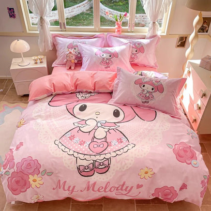 My Melody Duvet Cover Quilt Cover Cartoon Dormitory Bedroom Decoration Teens Girl - Lusy Store LLC