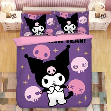 My Melody Kuromi Cinnamoroll Pochacco Quilt Cover Pillowcase Girls Bedroom Twin Single Double - Lusy Store LLC