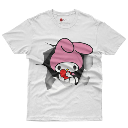 My melody tee shirt - Cute funny graphic tees - Unisex novelty cotton t shirt - Lusy Store LLC