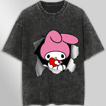 My melody tee shirt - Cute funny graphic tees - Unisex wide sleeve style - Lusy Store LLC