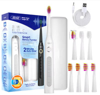 Seago Sonic Toothbrush Electric Toothbrush Cleaning Teeth 5 Modes with 8 Replaceable Brush Heads 2 Min Timer With Portable Box - Lusy Store LLC 