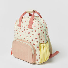 New Cotton Canvas Dopamine Strawberry Backpack with Multicolor Print - Lusy Store LLC