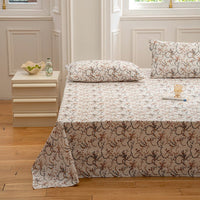 Pastoral Style Flower Printed Single Piece Cotton Bed Sheet - Lusy Store LLC