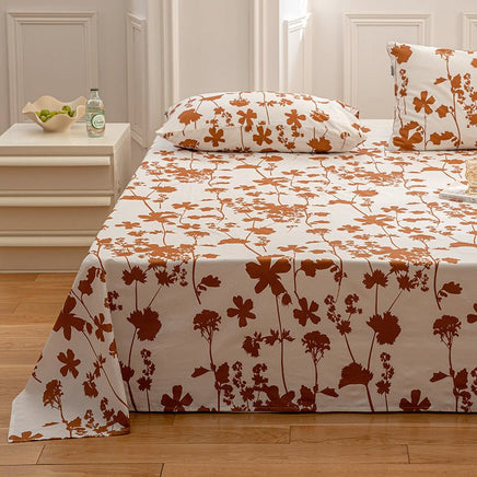 Pastoral Style Flower Printed Single Piece Cotton Bed Sheet - Lusy Store LLC