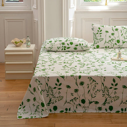 Pastoral Style Flower Printed Single Piece Cotton Bed Sheet - Lusy Store LLC