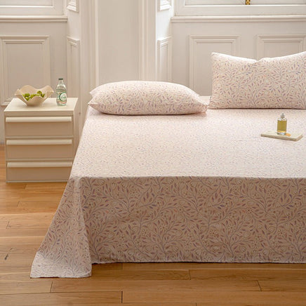 Pastoral Style Flower Printed Single Piece Cotton Bed Sheet - Lusy Store LLC