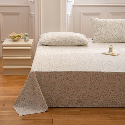 Pastoral Style Flower Printed Single Piece Cotton Bed Sheet - Lusy Store LLC