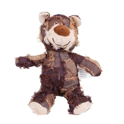 Patchwork Cute Bear Pet Plush Toys - Lusy Store LLC