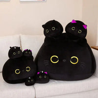 Plush Pillow Round Black Cat - Lusy Store LLC