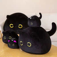 Plush Pillow Round Black Cat - Lusy Store LLC