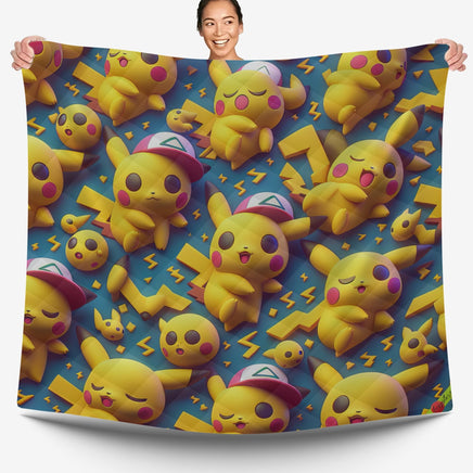 Pokemon Bedding 3D Cute and Funny Pikachu Bed Linen For Bedroom - Bedding Set & Quilt Set - Lusy Store LLC