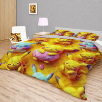 Pokemon Bedding 3D Pikachu Cute Sleep Bed Linen For Bedroom - Bedding Set & Quilt Set - Lusy Store LLC
