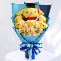 Pompom Purin Plush Bouquet Cinnamoroll Anime Cute Soft Stuffed Valentine's Day Xmas Graduation Birthday Gift - Lusy Store LLC