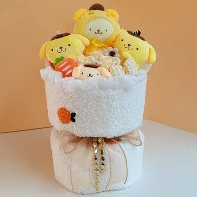 Pompom Purin Plush Bouquet Cinnamoroll Anime Cute Soft Stuffed Valentine's Day Xmas Graduation Birthday Gift - Lusy Store LLC