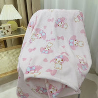 My Melody Cinnamoroll Plush Blanket Travel Camp Y2k Cute Air Conditioning Sofa Nap Blanket