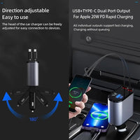 Retractable Car Charger - Lusy Store LLC 