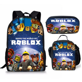 Roblox Backpack 3D Primary and Secondary School Students Backpack 3pcs/set - Lusy Store LLC