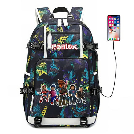 Roblox Backpack Student Schoolbag Computer Bag Gift for Girls Kids Boys - Lusy Store LLC