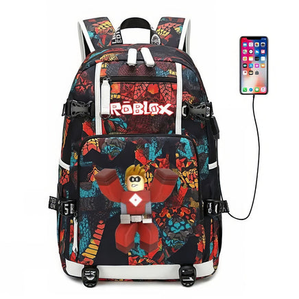 Roblox Backpack Student Schoolbag Computer Bag Gift for Girls Kids Boys - Lusy Store LLC