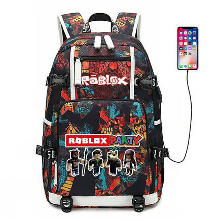 Roblox Backpack Student Schoolbag Computer Bag Gift for Girls Kids Boys - Lusy Store LLC