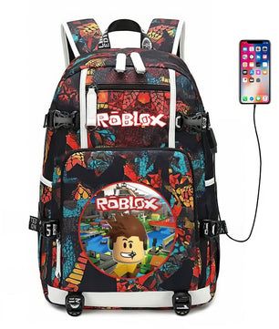 Roblox Backpack Student Schoolbag Computer Bag Gift for Girls Kids Boys - Lusy Store LLC